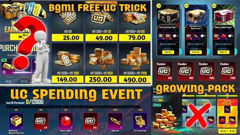 OMG BGMI FREE UC TRICK How To Get Free UC IN BGMI BGMI Spent Event