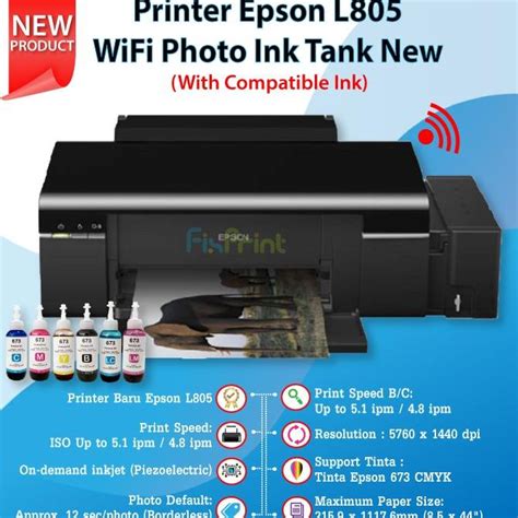 Jual Printer Epson L805 Ink Tank System Garansi Resmi Wifi Tabung