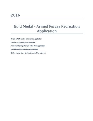 Fillable Online Corpslakes Usace Army Gold Medal Armed Forces