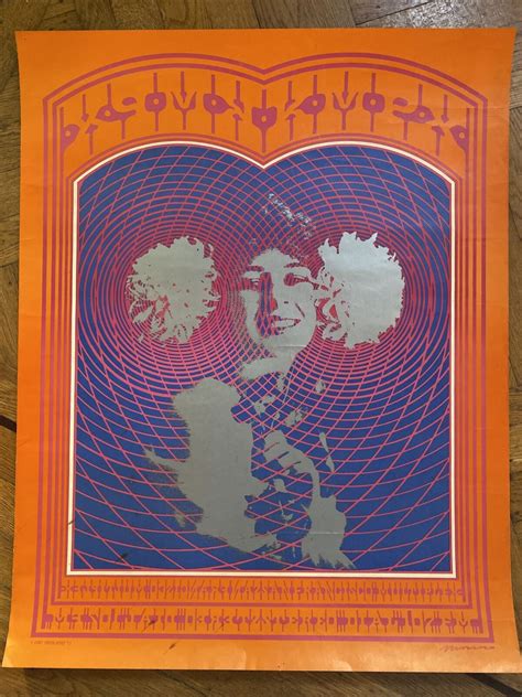 Vintage Victor Moscoso Neon Rose Kmpx Radio Original Poster