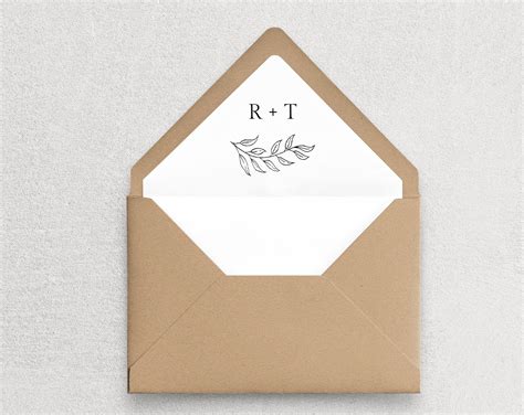 Minimal Wedding Envelope Liner Template A Euro Flap Etsy