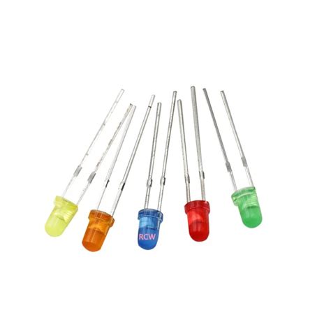 100pcs 3mm LED Diode Red Green Blue Yellow Orange Diffused Round DIP F3