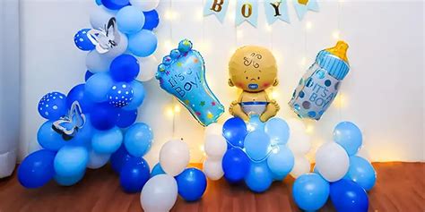 Blue Welcome Baby Boy Decor Theme Balloon Decorations In Bangalore