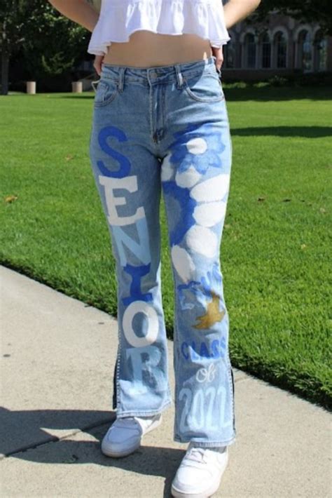 Senior Jeans In 2023 Homecoming Jeans Ideas Senior Painted Jeans