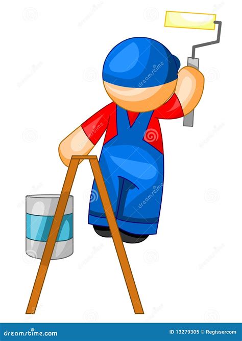 House Painter At Work Cartoon Vector 87418933