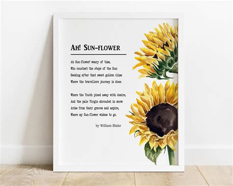 Imprimible Ah Poema Girasol De William Blake Poes A Arte Mural