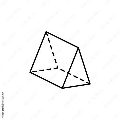 Geometric Shapes Triangular Prism Icon Simple Line Outline Vector 3d Figures Icons For Ui And