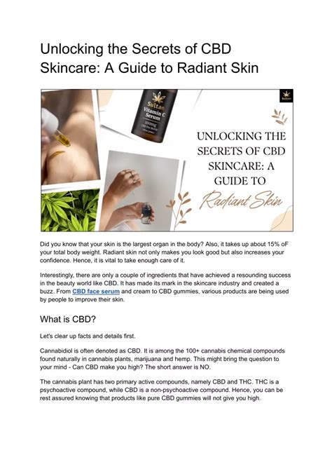 Ppt Unlocking The Secrets Of Cbd Skincare A Guide To Radiant Skin