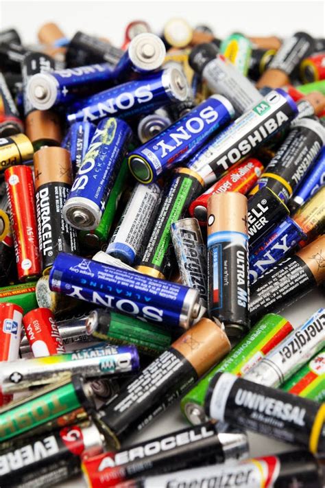 Different Types of Used Batteries Ready for Recycling Editorial Stock ...