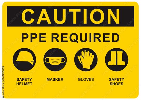 Safety Sign For Mandatory To Wear Personal Protective Equipment