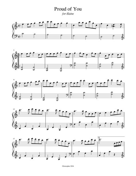 Proud Of You Sheet Music For Piano Download Free In Pdf Or Midi