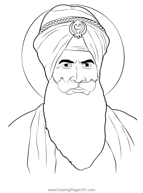 Guru Nanak Dev 8 Coloring Page for Kids - Free Guru Nanak Gurpurab Printable Coloring Pages ...