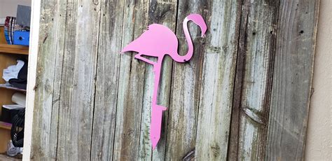 Pink Flamingo Lawn Ornament Advanced Metal Art