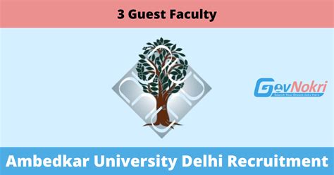 Ambedkar University Delhi Hiring Notification For Post Of Guest