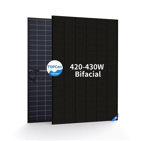 High Power 420w 425w 430w 435w Bifacial N Type Full Black Solar Pv