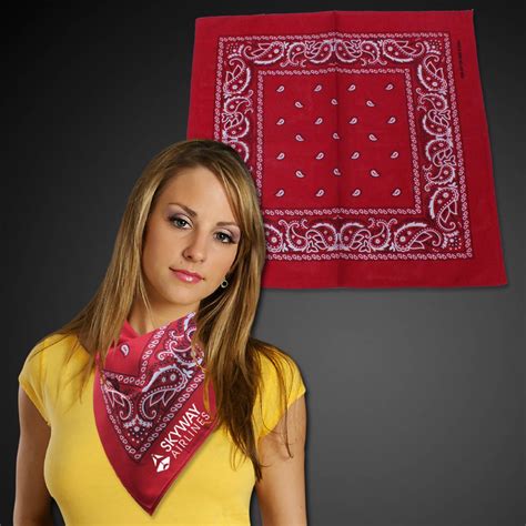 Red 22 X 22 Cotton Paisley Bandanas