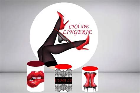 Painel Redondo Capas Cilindro Chá De Lingerie Festa Parcelamento sem juros