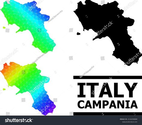 Vector Lowpoly Spectral Colored Map Campania Stock Vector Royalty Free