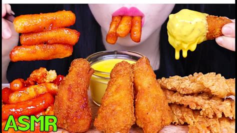 Asmr Cheesy Kfc Chicken Tteokbokki Kfc 치킨 떡볶이 먹방 Eating Sounds No