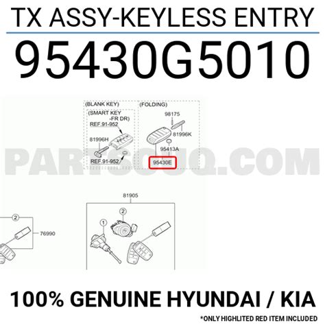 TX ASSY-KEYLESS ENTRY 95430G5010 | Hyundai / KIA Parts | PartSouq