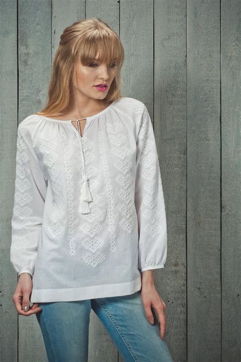 Embroidered Blouse White Dream Is A Vyshyvanka With Geometric Pattern