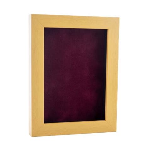 Classic Natural Wood Shadow Box Frame Acrylic Front Dark Red Suede 30 Sizes 6x6 6x6 Kroger