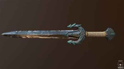 ArtStation - Trident Sword (Philistia Sea Weapon), Joseph Montalvo | Sword, Greek sword, Weapon ...