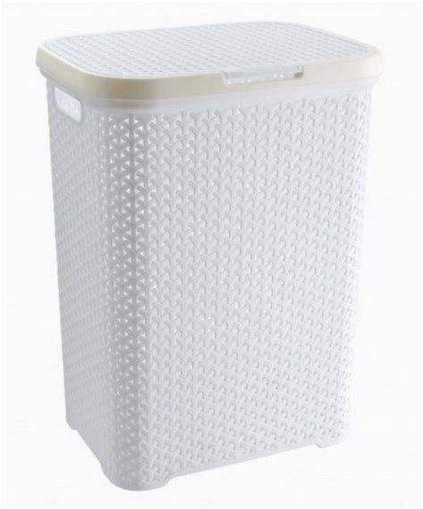 Корзина д/белья Fimako Ротанг 60л 43х33,6х55см пластик, белый 268093 ...