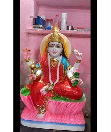 White Painted Marble Laxmi Mata Statue For Temple Size Inch At Rs