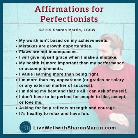 34 Affirmations For Perfectionism Live Well With Sharon Martin