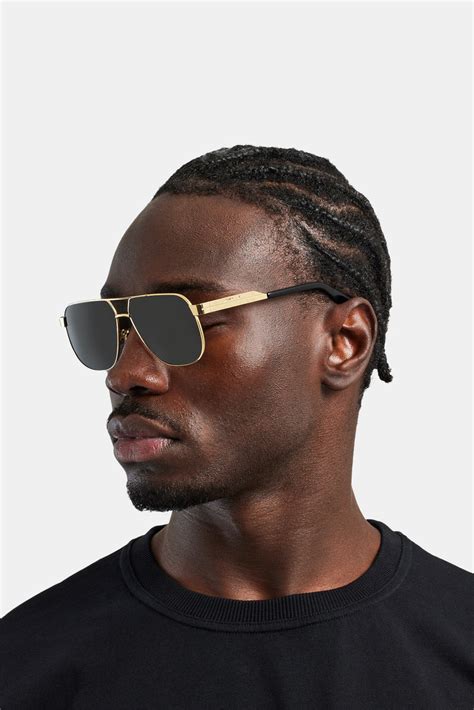 Gold Aviator Sunglasses Black Mens Accessories Shop Sunglasses At Cernucci Cernucci