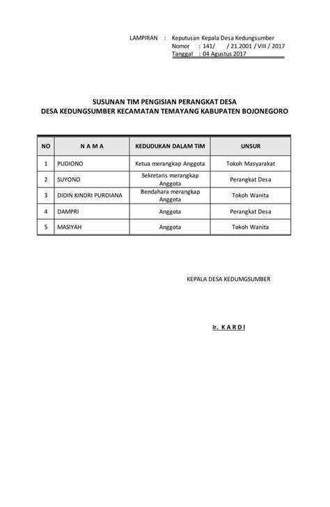 25 Sk Pembentukan Tim Pengisian Perangkat Desa PDF