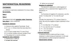 Mathematical Reasoning1 Mathematics Notes Teachmint