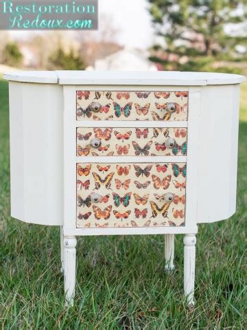 Farmhouse Decoupaged Sewing Cabinet Daily Dose Of Style