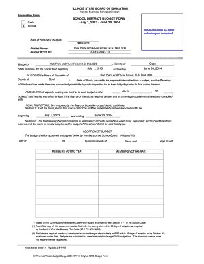 Fillable Online FY 14 Original ISBE Budget Form Xls Fax Email Print