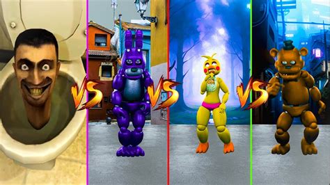 Skibidi Toilet 🆚 Bonnie 🆚 Chica 🆚 Freddy Epic Dance Battle😱 Skibidi Toilet Song Youtube