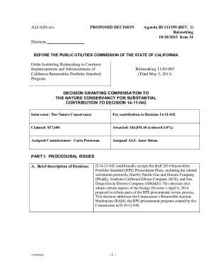 Fillable Online Docs Cpuc Ca 1 ALJ AES Avs PROPOSED DECISION Agenda