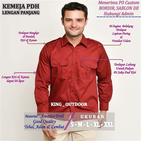 Jual Kemeja Dinas Harian Pdh Warna Maroon Kemeja Formal Asn Pns