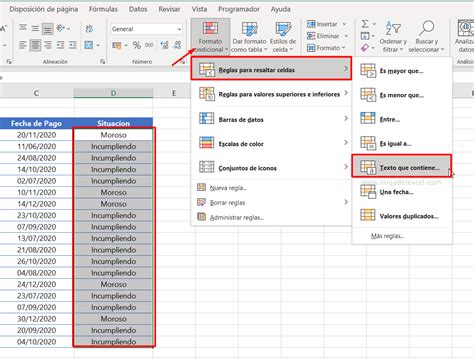 Formato Condicional De Texto En Excel Ninja Del Excel