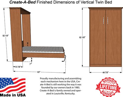 Twin Size Deluxe Murphy Bed Kit, Vertical - Buy Online in UAE. | Home Garden Products in the UAE ...