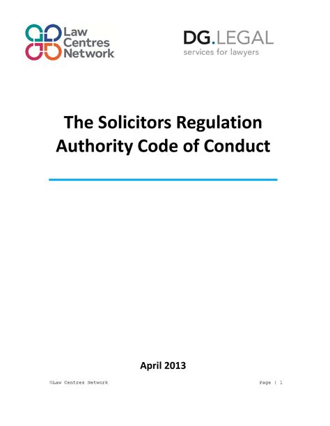 Sra Code Of Conduct Guide Updated Copy The Solicitors Regulation