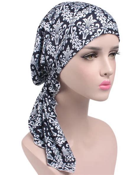 New Women Head Scarf Chemo Hat Turban Pre Tied Headwear Bandana