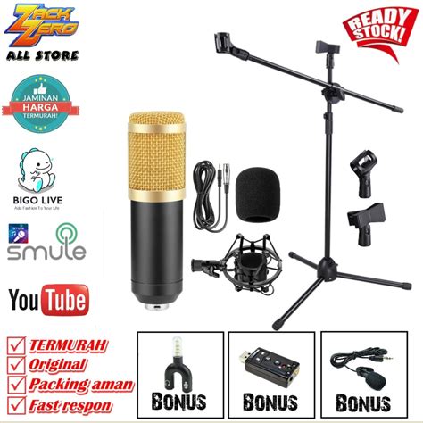 Jual Paket Microphone Condensor Bm With Stand Mic Profesional