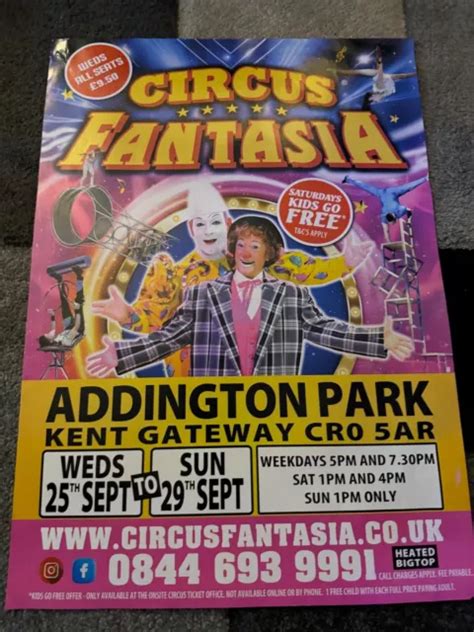 ADDINGTON PARK FANTASIA Circus Poster Cirque Affiche Plakat Circo 2 00