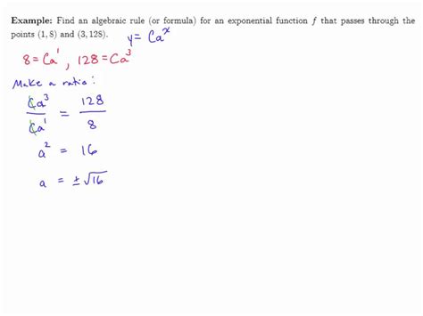 Module 5 Finding The Formula For An Exponential Function Given Two