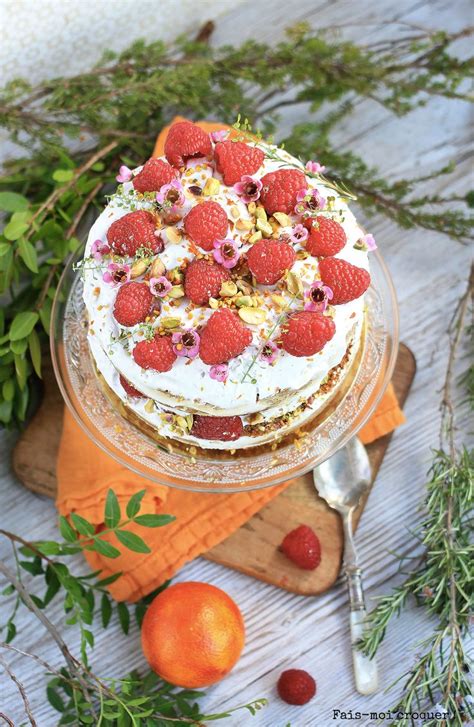 Naked Cake vegan à indice glycémique bas à l orange et à la framboise Recette Cake vegan