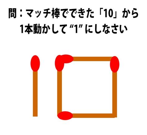 【頭の体操クイズ】マッチ棒でできた「10」から1本動かして “1” にしなさい ロケットニュース24 クイズ マッチ棒 算数ゲーム