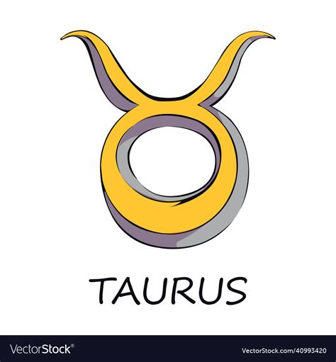 Taurus Zodiac Sign Flat Cartoon Bull Celestial Vector Image