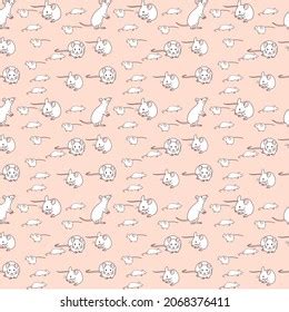 Rat Seamless Pattern Design Vector Illustration Stock Vector Royalty