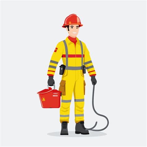 Premium Vector | Firefighter vector on white background